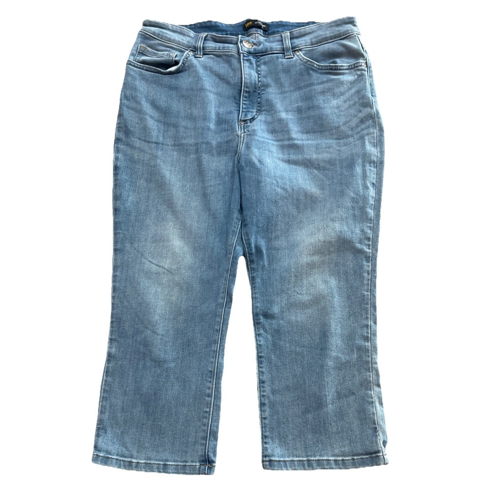 Lee‎ Denim Capri Sculpting Slim Fit Mid Rise Blue Light Wash Women's 14M